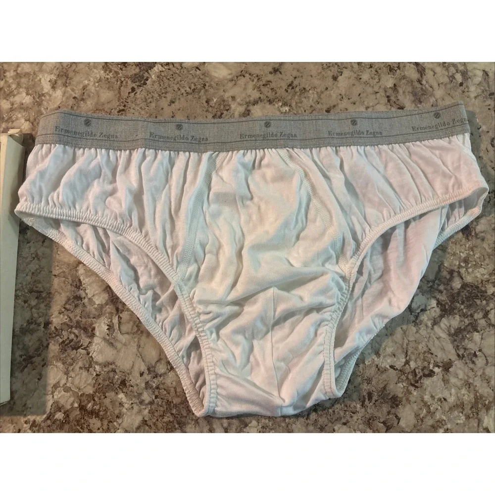 Vintage ERMENEGILDO ZEGNA Intimo Cotton Men's‎ Bikini Brief Underwear White 2XL